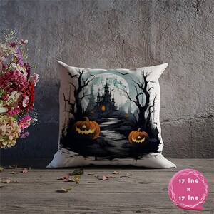 Velvet Halloween Pumpkin Pillow Cover: Double-Sided Spooky Farmhouse Decor