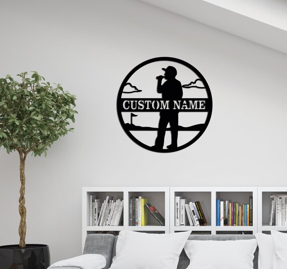 Personalized Golf Wooden Wall Art Personalized Wooden Wall Etsy