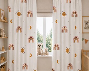 Rainbow Kids Curtain: Scandinavian Nursery Decor