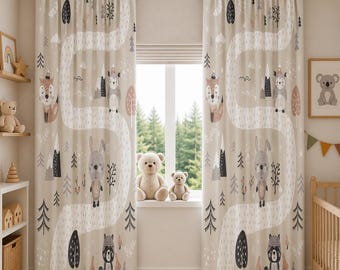 Nordic Kids Curtain: Play Nursery Decor, Customizable