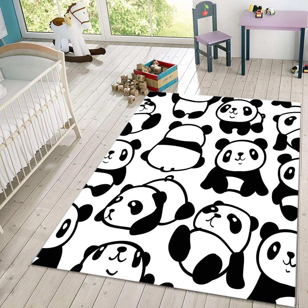 Cute Pandas Kids Rugplay Rugnursery Rugkids Room Ruggift - Etsy