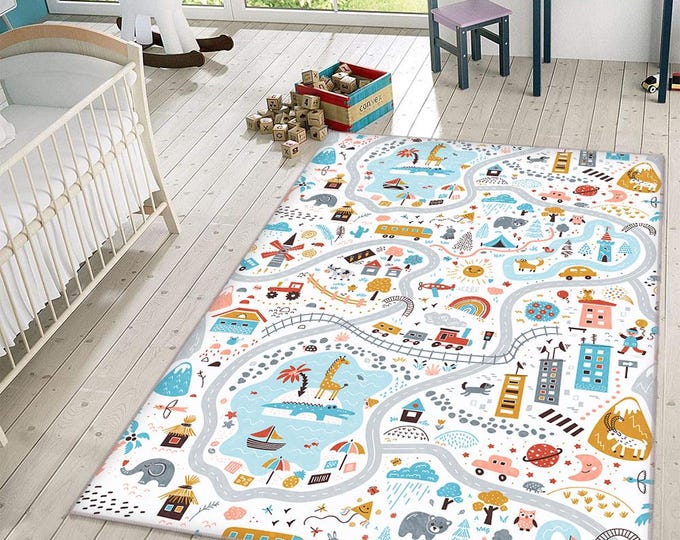 Road Patterned Kids Rugs