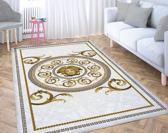 Greek Key Gold Rug Greek Key Marble Frame Gold Area Rug-elegant Meander Border Accent ...
