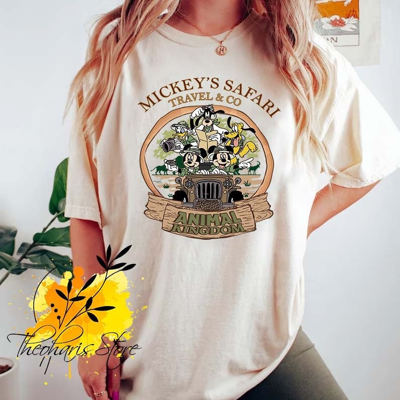 Discover Retro Animal Kingdom Shirt, Mickey Safari Travel and Co