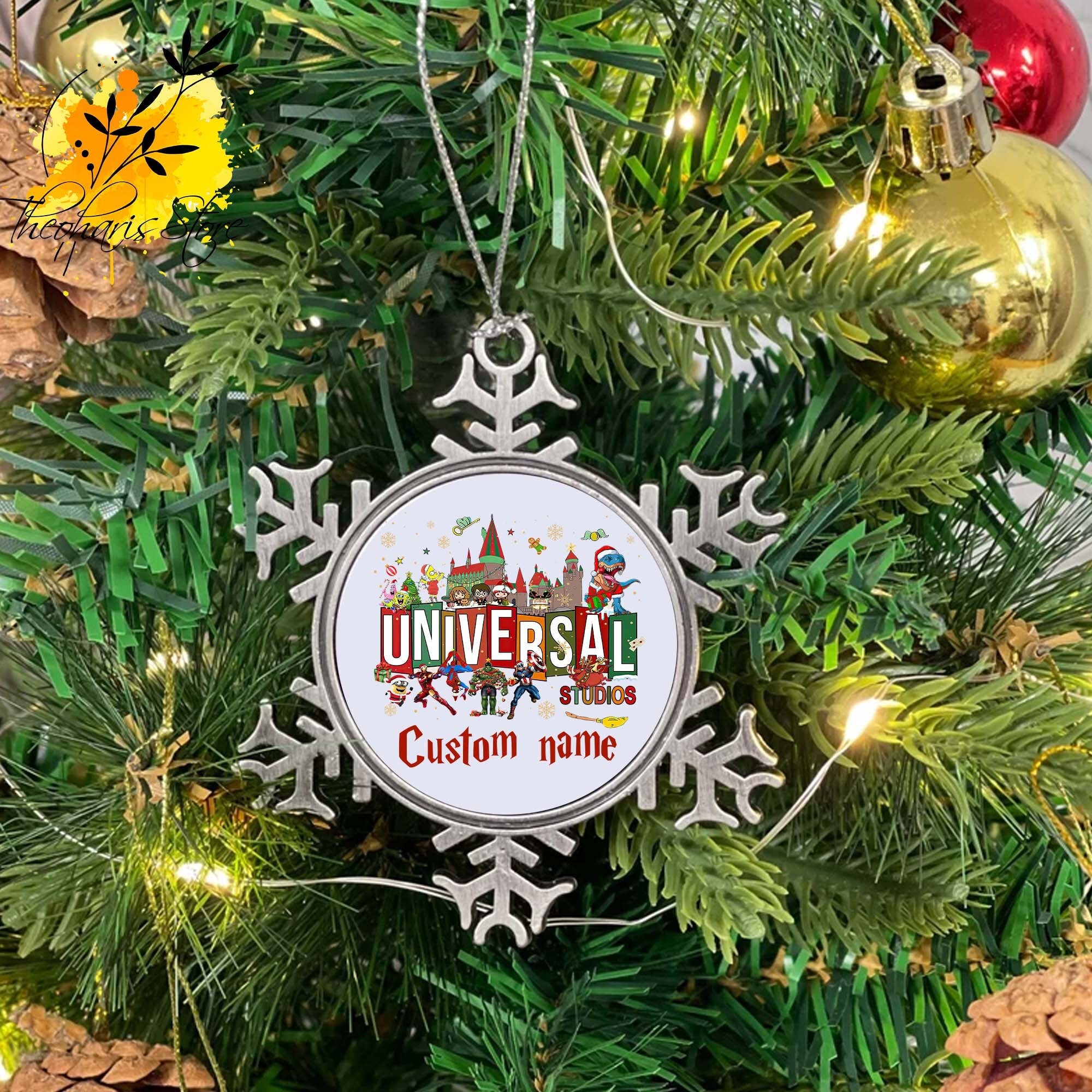 Custom Universal Studios Christmas Snowflake Ornaments