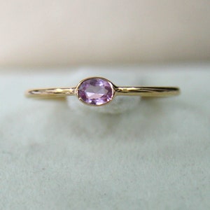 Pink Sapphire Ring - Personalized Ring - Dainty Ring - Sapphire Jewelry - Minimalist Jewelry Gifts Birthstone Jewelry