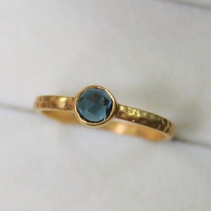 London Blue Topaz Ring Topaz Rose Cut Ring Gemstone Jewelry image 6