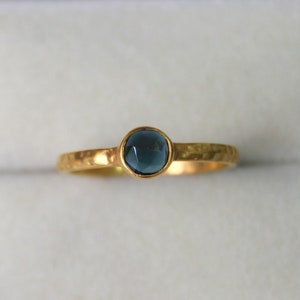 London Blue Topaz Ring Topaz Rose Cut Ring Gemstone Jewelry image 7