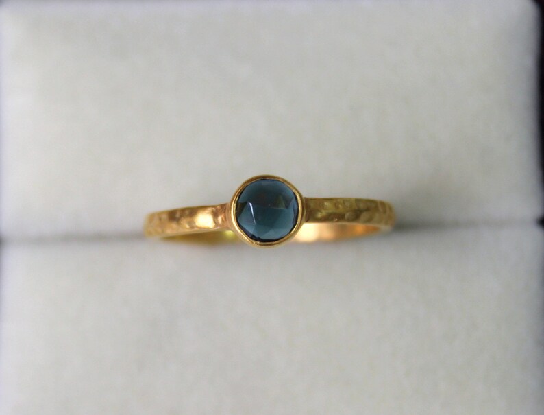 London Blue Topaz Ring Topaz Rose Cut Ring Gemstone Jewelry image 7