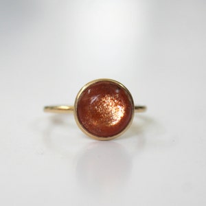 Natural Sunstone Gold Ring - Sunstone Gold Ring - Promise Ring - July Birthstone - Gift for Her