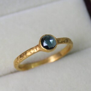 London Blue Topaz Ring Topaz Rose Cut Ring Gemstone Jewelry image 3