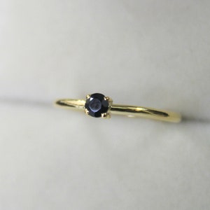 Black diamond solitaire ring, dainty black diamond ring, Black diamond simple ring, tiny black diamond Ring image 4