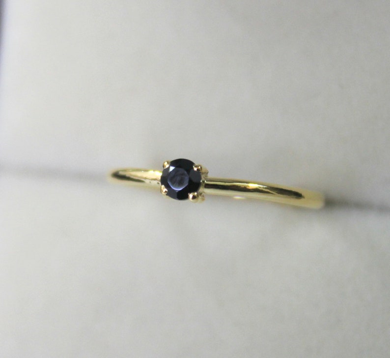 Black diamond solitaire ring, dainty black diamond ring, Black diamond simple ring, tiny black diamond Ring image 4