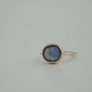 Rose Cut Blue sapphire Gold Ring Blue Sapphire Ring Blue sapphire Jewelry Birthstone Jewelry image 4