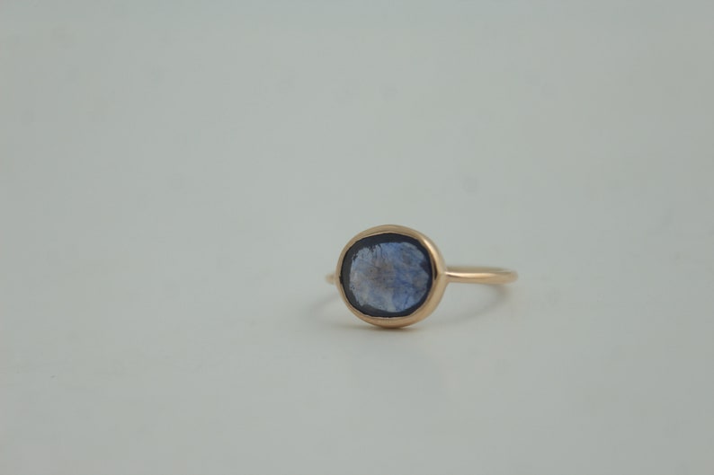 Rose Cut Blue sapphire Gold Ring Blue Sapphire Ring Blue sapphire Jewelry Birthstone Jewelry image 4