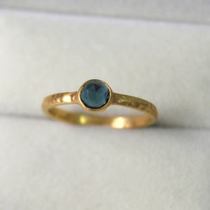 London Blue Topaz Ring Topaz Rose Cut Ring Gemstone Jewelry image 5
