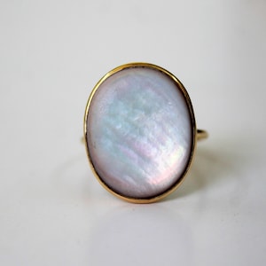 Mother of Pearl Gold Ring - Mother of Pearl- Gift for Her- Promise Ring -June Birthstone
