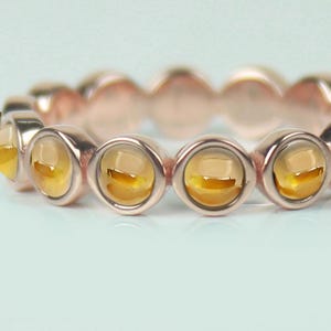 Natural Citrine Eternity Ring -Citrine Eternity band - Stackable Full Eternity Band Ring - Gift for her