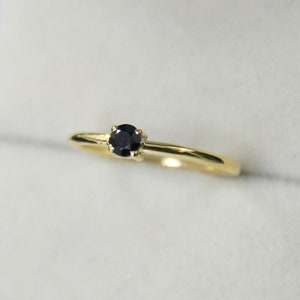 Black diamond solitaire ring, dainty black diamond ring, Black diamond simple ring, tiny black diamond Ring image 2