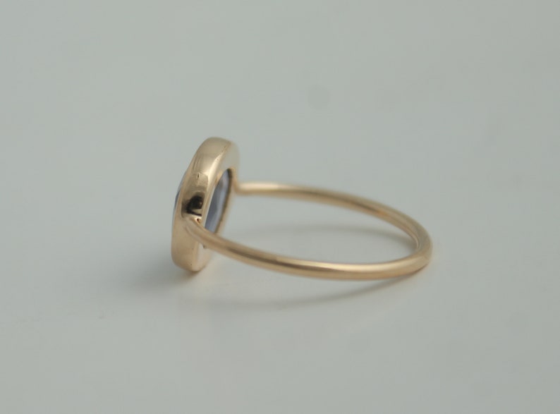 Rose Cut Blue sapphire Gold Ring Blue Sapphire Ring Blue sapphire Jewelry Birthstone Jewelry image 3