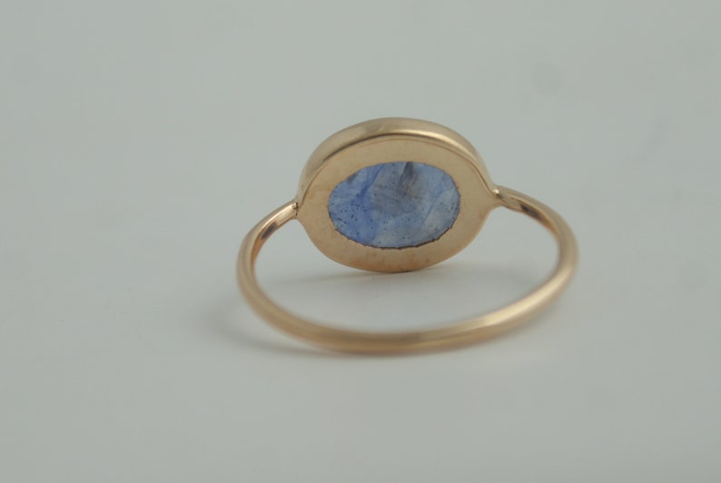 Rose Cut Blue sapphire Gold Ring Blue Sapphire Ring Blue sapphire Jewelry Birthstone Jewelry image 5