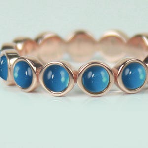 London Blue Topaz Eternity Ring: Stackable Gold Band