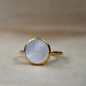 Mother of Pearl Gold Ring - Mother of Pearl- Gift for Her- Promise Ring -June Birthstone