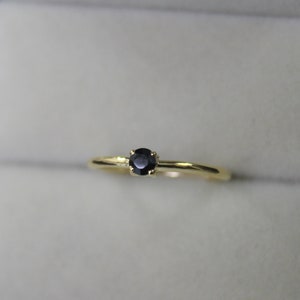 Black diamond solitaire ring, dainty black diamond ring, Black diamond simple ring, tiny black diamond Ring image 6
