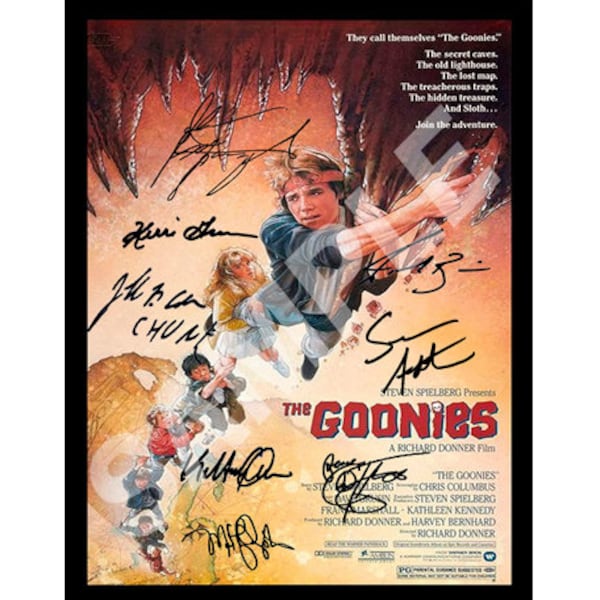 The Goonies Original Movie Poster with Cast Signatures A4