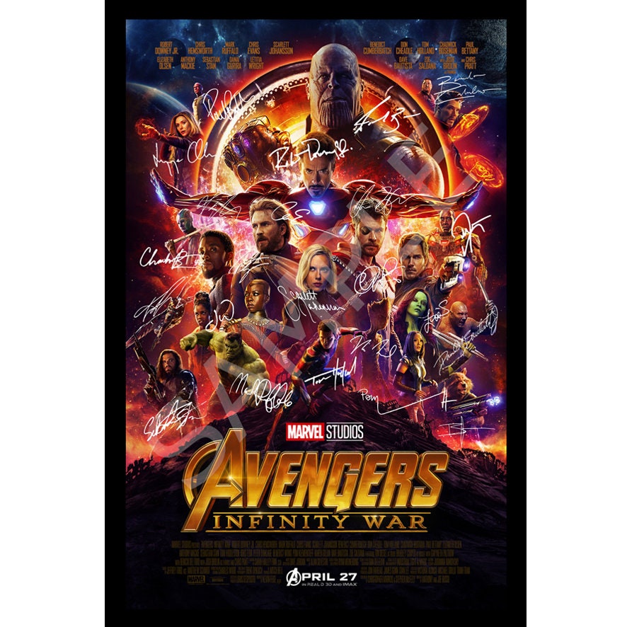 Avengers endgame cast signed poster 24 by 36 Chris Evans Robert Downey –  Awesome Artifacts