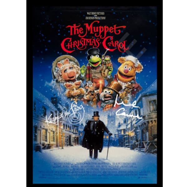 The Muppet Christmas Carol Original Movie Poster with Cast Signatures A4