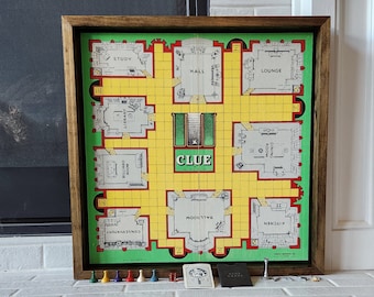 Display and Play 1950 Clue Handmade Framed Board Game