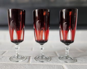 Verres à champagne/parfait Gothic by Cristal d'Arques-Durand rubis