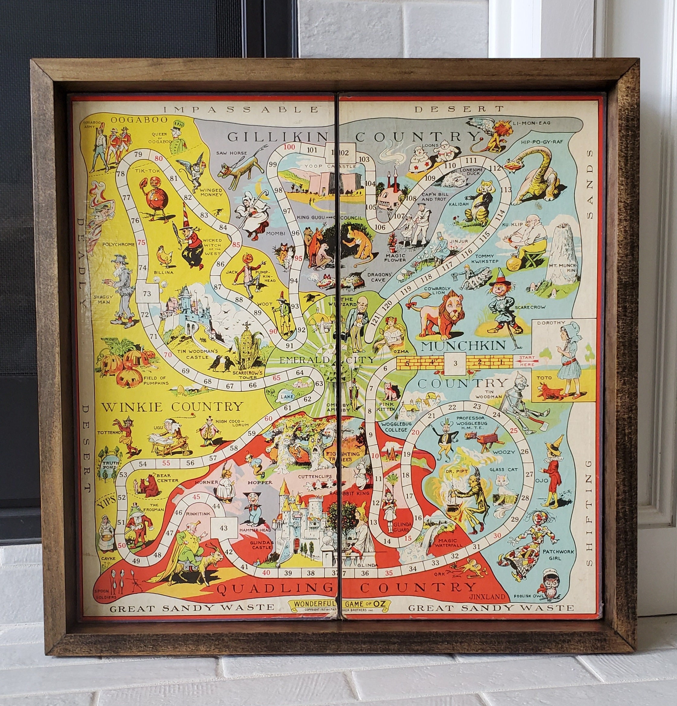 1921 Wonderful Game of Oz Framed Game board Only Family - Etsy
