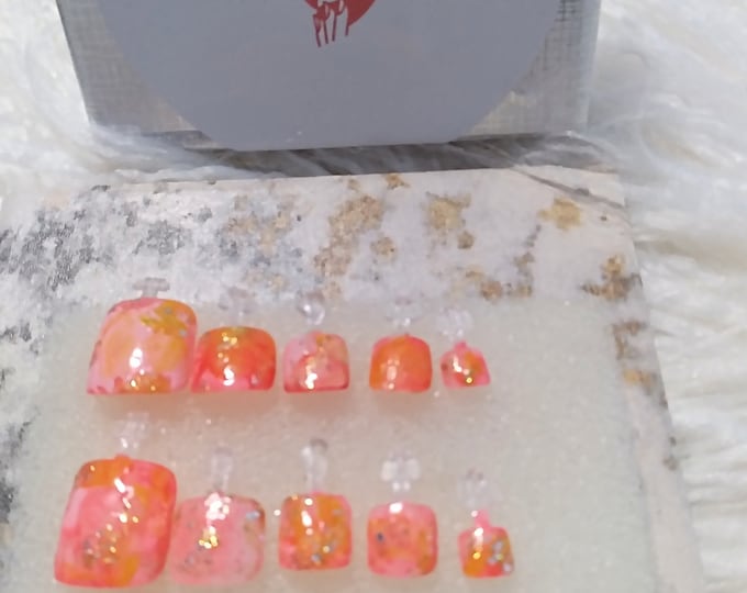 Marble Quartz Toenail set