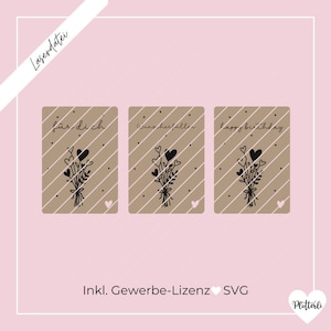 SVG Laserdatei Karte Blumenstrauß, Geburtstagskarte, Geldgeschenk, SVG Lasercut, inkl. Gewerbelizenz