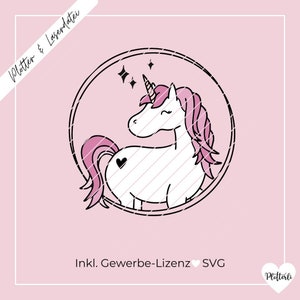 Plotter- & Laserdatei süßes Einhorn, Unicorn, SVG PNG, inkl. Gewerbelizenz