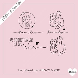 SVG Plotterdatei & Laserdatei Familie / Family / SVG inkl. Gewerbelizenz