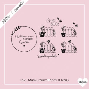Plotter- & Laserdatei Gartenglück / Garten / Gartenliebe / Lieblingsplatz SVG PNG inkl. Gewerbelizenz