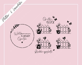 Plotter & laser file garden happiness / garden / garden love / favorite place SVG PNG including commercial license