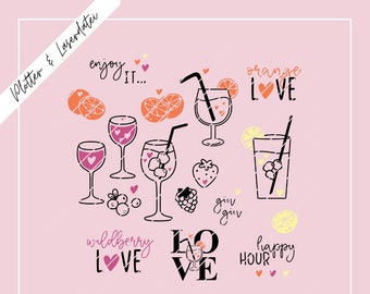 Plotter & laser file Cocktail Bundle, Cocktails SVG PNG incl. commercial license