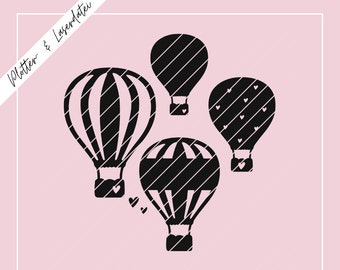 Plotter & laser file hot air balloon, balloon, 4 great balloons, SVG PNG, including commercial license