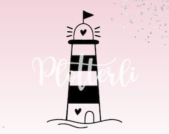 Plotter file lighthouse & sail away light tower plotter file SVG PNG incl. commercial license