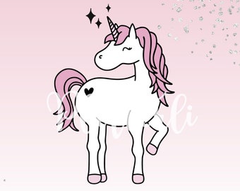 Plotter file/laser file cute unicorn SVG & PNG including commercial license