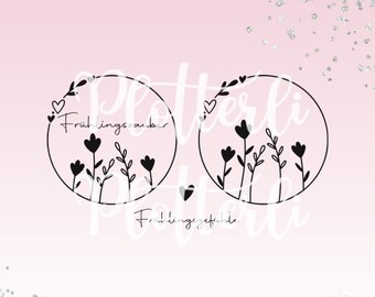 File plotter e file laser ghirlanda di fiori magia primaverile / ghirlanda / primavera / fiori / fiori SVG PNG licenza commerciale incl