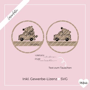 SVG Laserdatei Weihnachtsauto Kranz, Loop, Winter, Weihnachten, Kranz, SVG Lasercut, inkl. Gewerbelizenz