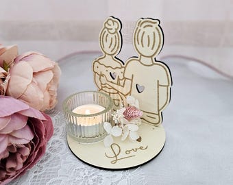 SVG laser file Love Light, love light, Valentine's Day, tealight holder, favorite person, heart person, SVG lasercut, including commercial license