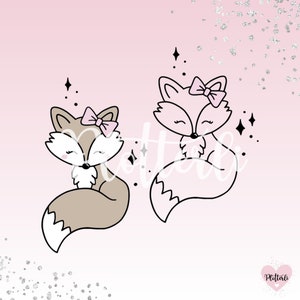 Fichier traceur/fichier laser renard mignon / fichier traceur renards SVG PNG incl.