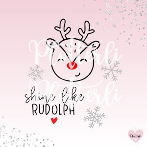 File plotter / file laser Rudolf / Rudi / Rudolph la renna dal naso rosso / Renna / Renna / Natale / / file di Natale SVG e PNG