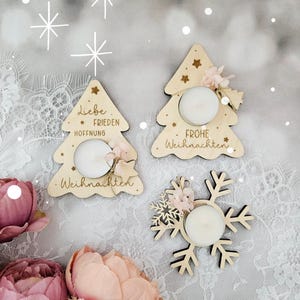 SVG Laserdatei Teelichthalter, 3 Kerzenhalter, Schneeflocke, Weihnachtsbaum, Tannenbaum, Weihnachten SVG Lasercut, inkl. Gewerbelizenz
